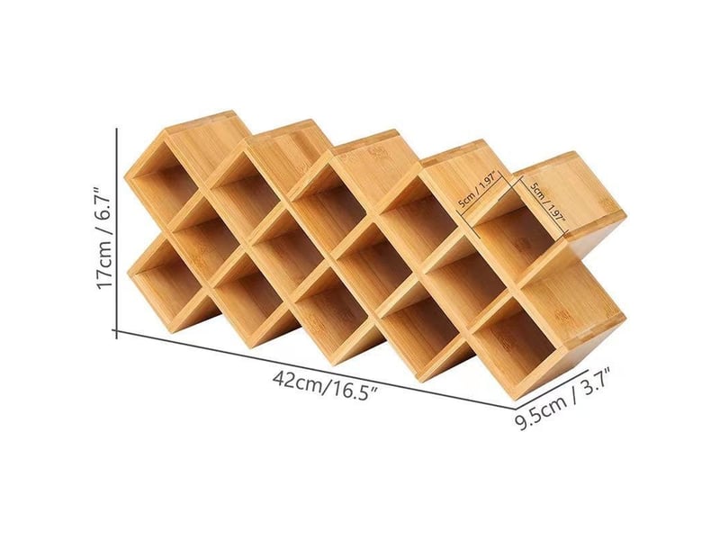 Porte-épices en bambou pour armoires de cuisine et plans de travail 42x9.5x17cm  - Conforama B