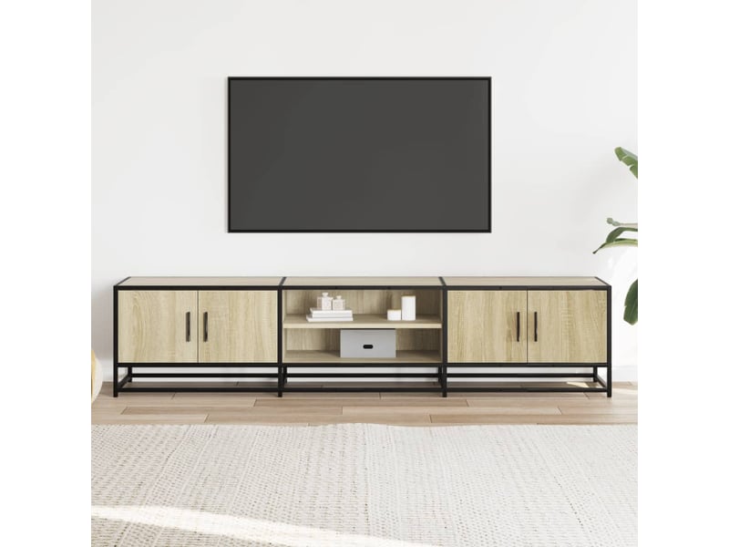  Meuble tv - banc tv - meuble de rangement chêne sonoma 180x35x41 cm bois d'ingénierie  - Conforama C