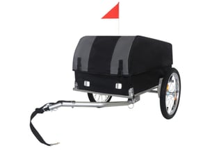 Remorque vélo cargo 129x66x61 cm – noir et gris – pliable, housse étanche amovible, charge 40 kg