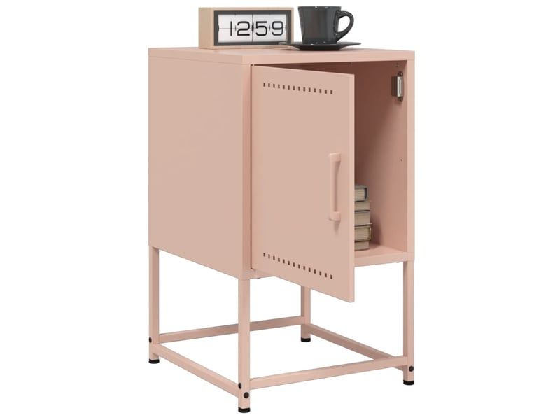  Table de chevet - cabinet de chevet - table de nuit rose 36x39x60,5 cm acier  - Conforama D