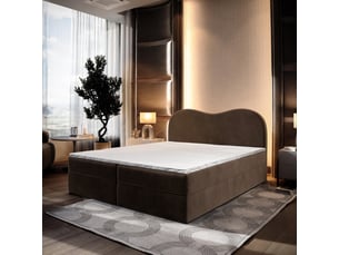 Lit avec rangement 180x200 cm <strong>MASSENO</strong> <strong></strong> coloris marron