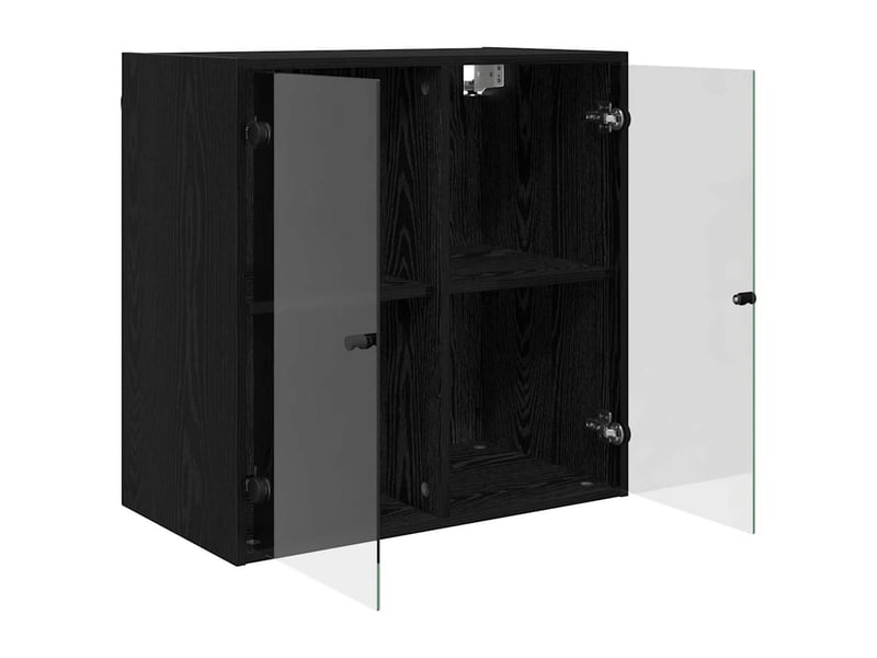  Meuble mural, meuble de rangement salon 68 x 37 x 68,5 cm bois d'ingénierie chêne noir  - Conforama E
