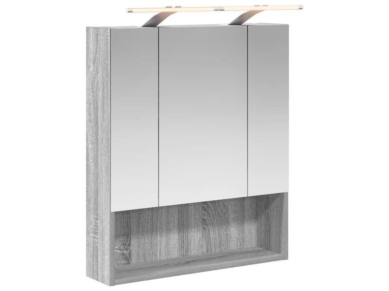  Armoire miroir de salle de bain, cabinet de salle de bain gris sonoma 60 x 14.5 x 70 cm cf65170  - Conforama A