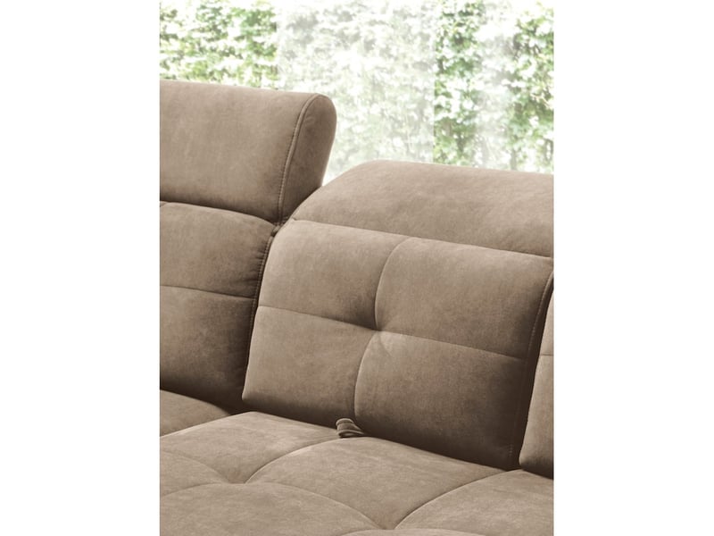 Canapé d'angle beige 5 places angle gauche mousse hr inferno - Conforama C