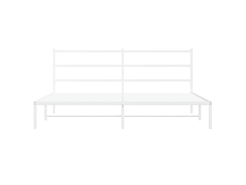 Lit double- lit adulte - cadre de lit métal sans matelas et tête de lit blanc 180x200 cm - Conforama D