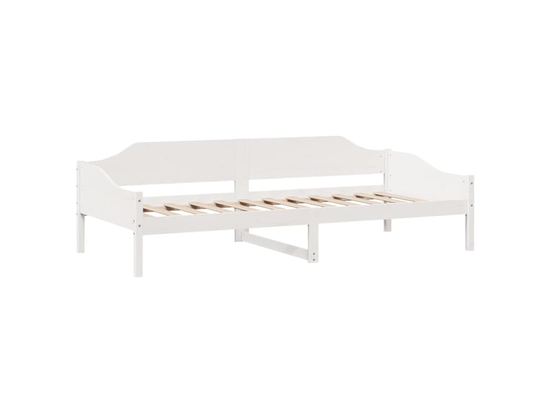  Lit simple- lit adulte -  cadre de lit sans matelas blanc 80x200 cm bois massif de pin  - Conforama C