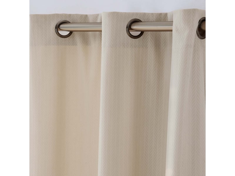  Rideau en velours relief livane 140x240cm beige lin  - Conforama B