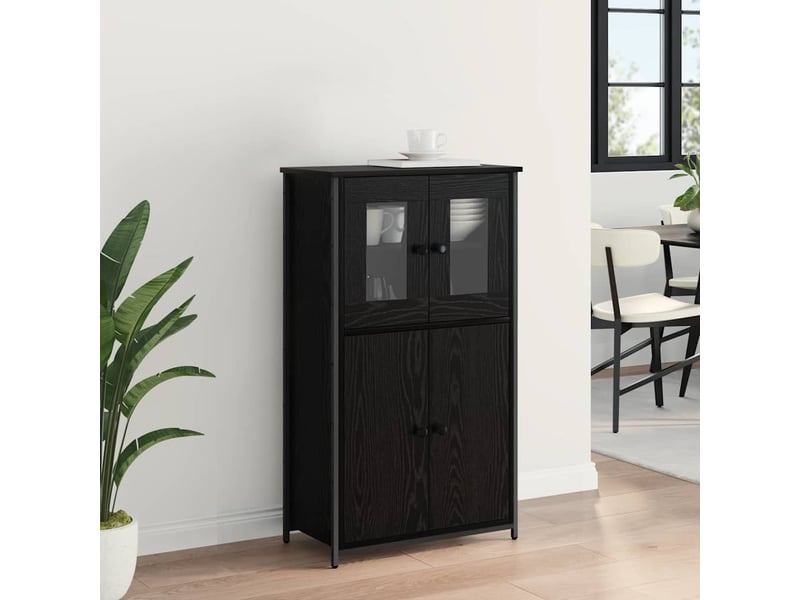  Buffet - haut armoire chêne noir 62 x 32 x 106,5 cm bois d'ingénierie  - Conforama D