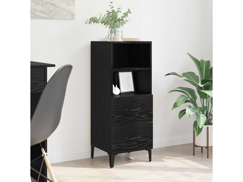 Buffet - bahut - meuble de rangement chêne noir 34 x 34,5 x 90 cm bois d'ingénierie - Conforama B