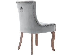 Lot de 2 chaises de salle à manger en velours gris avec pieds réglables
