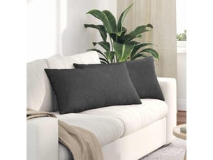 Lot de 2 coussins de canapé, coussins décoratifs gris foncé 80 x 40 cm cf59097