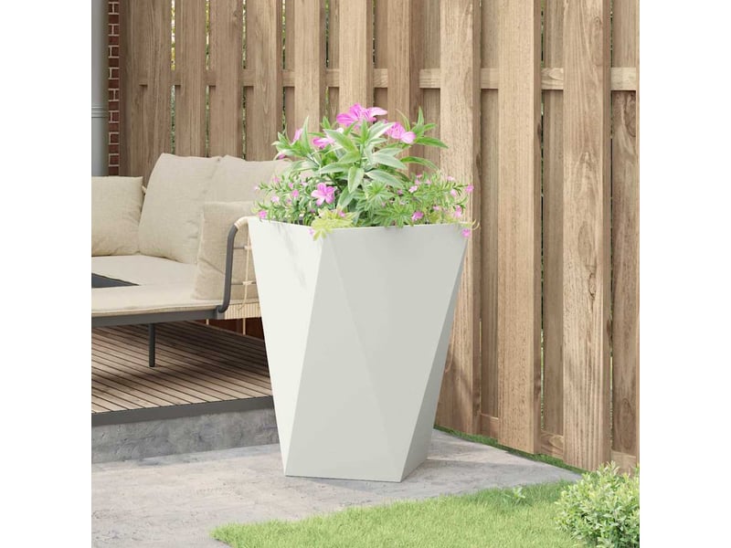  Jardinière - bac à fleurs blanc 50 x 50 x 75 cm acier  - Conforama D