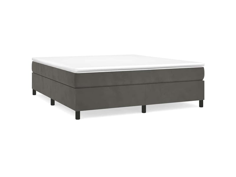  Lit double- lit adulte -  cadre de lit à lattes gris foncé 200x200 cm velours  - Conforama A