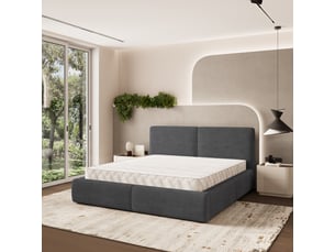 Lit coffre 180x200 cm <strong>MASSENO</strong>  <strong></strong> coloris gris