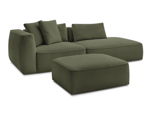 Canapé droit fixe BOBOCHIC LEOPOLD 4 places Velours vert