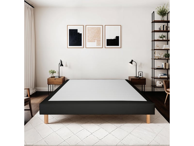  Sommier tapissier simili faro - gris - 100x190 3SO0207181019.5563 - Conforama C