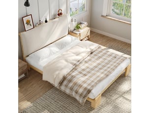 Lit simple 140x200 cm <strong>COVREO </strong>  <strong></strong> coloris naturel