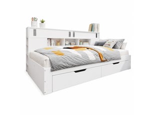 Lit banquette 140x200 cm STILVORA coloris blanc