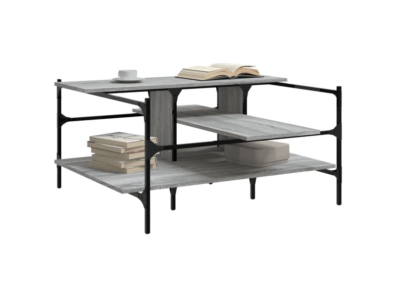  Table basse - table de salon - table à thé sonoma gris 100x100x48,5 cm bois d'ingénierie  - Conforama D