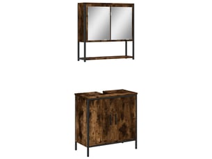 Ensemble de meubles de salle de bain 2 pcs chêne fumé cf63577