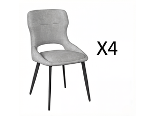 Lot de 4 chaises de salle à manger,43x40x86 cm,avec accoudoirs,chenille,grise