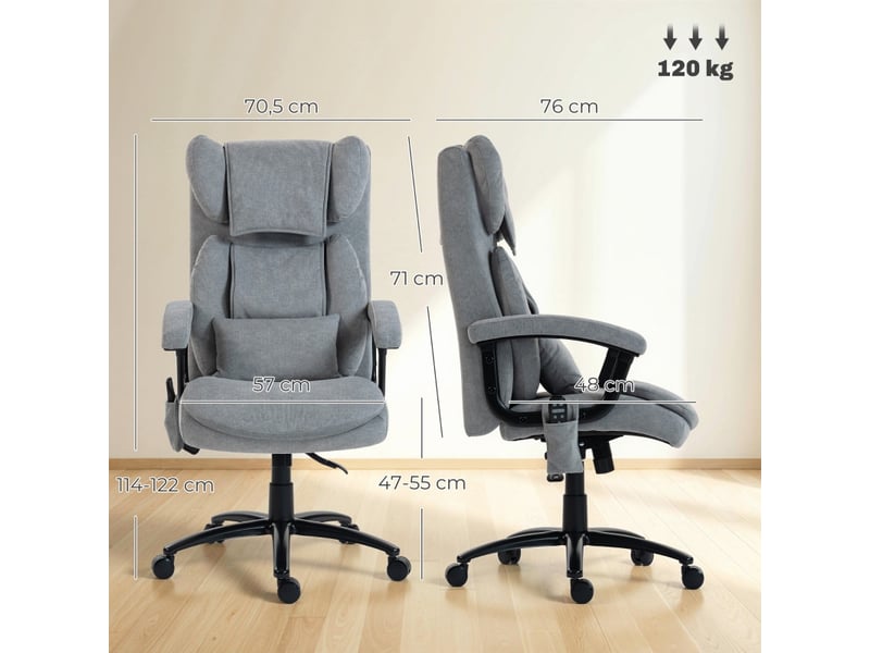  Fauteuil de bureau massage ralioio ergonomique pivotant velours gris  - Conforama E