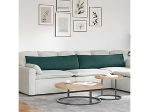 Lot de 2 coussins de canapé, coussins décoratifs tissu vert foncé 145 x 40 cm cf58983