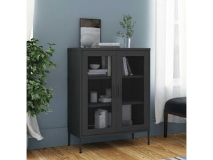 Armoire de rangement, rangement bureau anthracite 80x35x101,5 cm acier shl7339