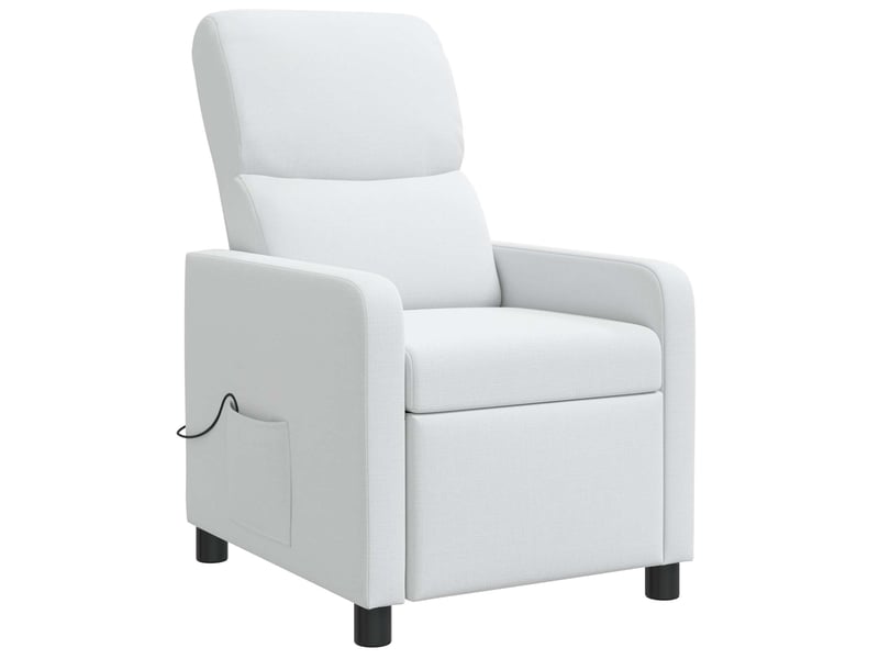  Vidaxl fauteuil de massage inclinable blanc polyester  - Conforama E