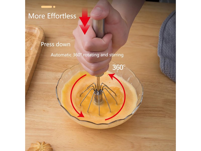 Fouet en acier inoxydable, batteur à œufs, fouet semi-automatique, gain de temps et d'efforts, ustensile de cuisine batteur à œufs, fouet ballon GTR00802 - Conforama D