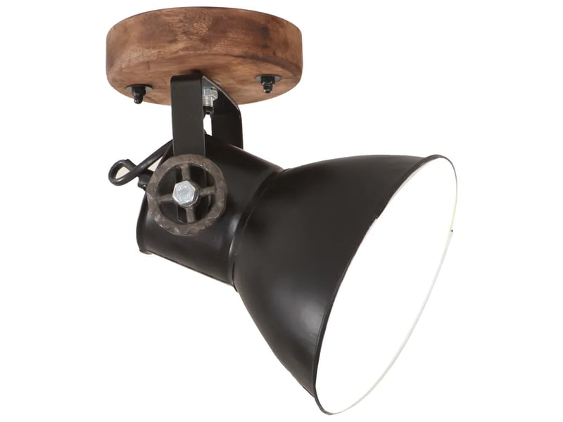  Lot de 2 lampes murales style industriel polyvalent 20 x 25 cm ambiance cosy en fer noir 02_0046650  - Conforama B
