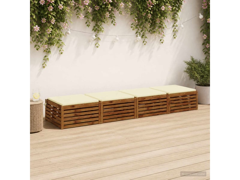  Lot de 4 coussins de siège, coussins d'assise soest 100 % polyester crème cf60381  - Conforama B