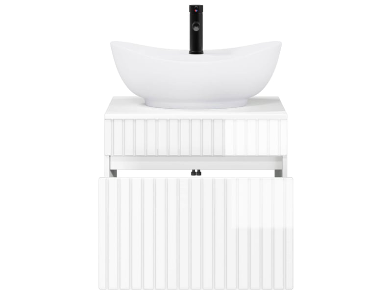 Ensemble de mobilier de salle de bain blanc brillant cf64590 - Conforama C