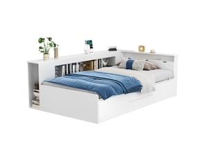 Lit avec rangement 90x200 cm VIVRYN   coloris blanc