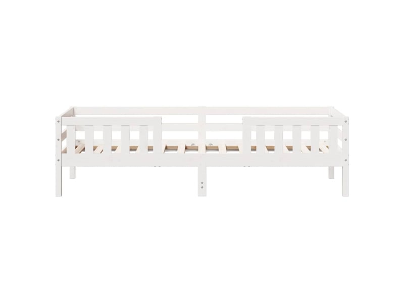  Lit simple- lit adulte -  cadre de lit sans matelas blanc 90x190 cm bois de pin massif  - Conforama C