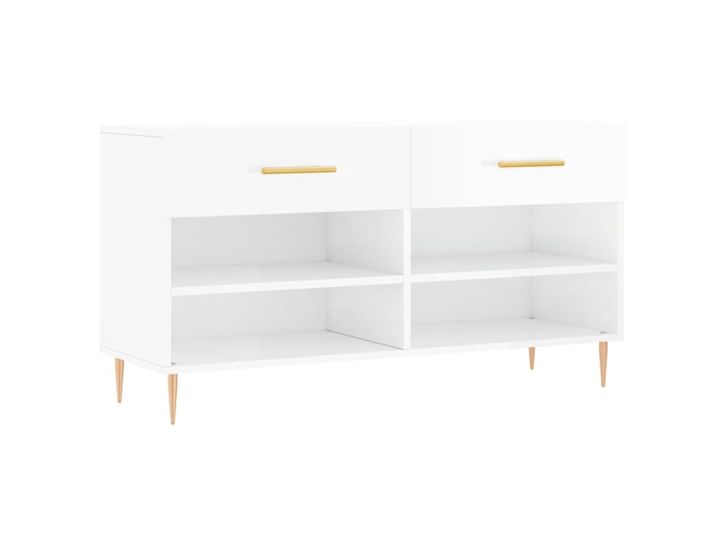  Banc à chaussures blanc brillant 102x35x55 cm bois d'ingénierie shl4744  - Conforama A