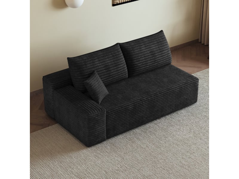 Canapé 2 places noir côté gauche – référence y165 – design contemporain salon - Conforama D