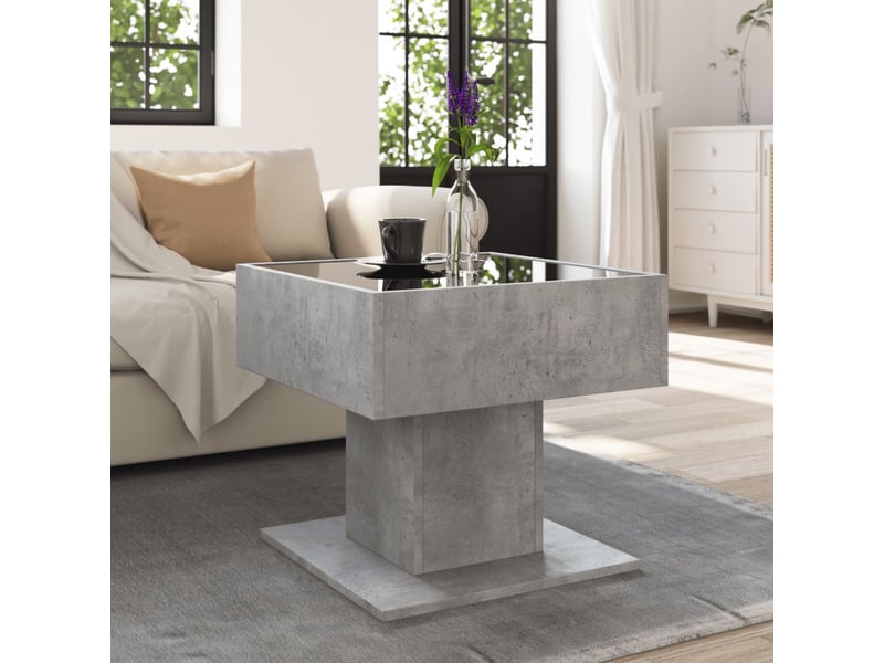  Table basse - table de salon - table à thé avec led gris béton 50x50x45 cm bois d'ingénierie  - Conforama D