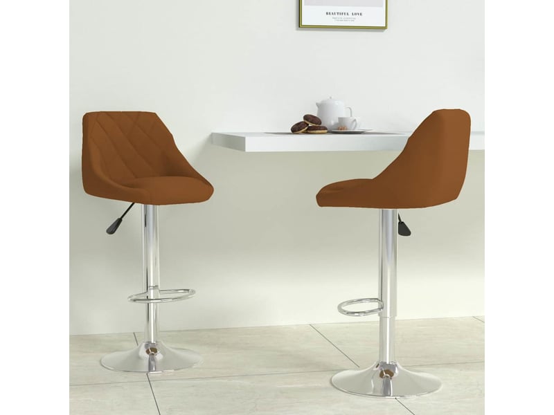  Lot de 2 tabouret de bar, chaise de bar marron velours shl21582  - Conforama B