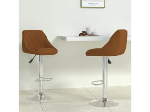 Lot de 2 tabouret de bar, chaise de bar marron velours shl21582