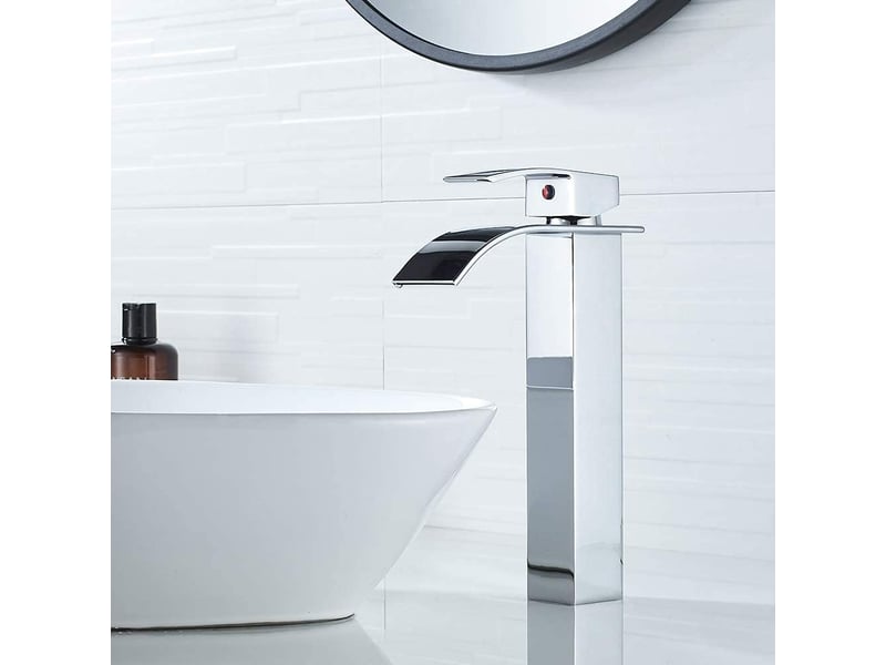  Robinet de lavabo, robinet de salle de bain cascade, hauteur 30 cm (argent) CC005312ZLS - Conforama B