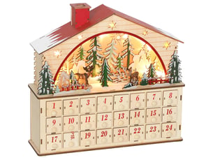 Calendrier de l'avent en bois à remplir avec 24 tiroirs et led 36 x 10 x 34 cm