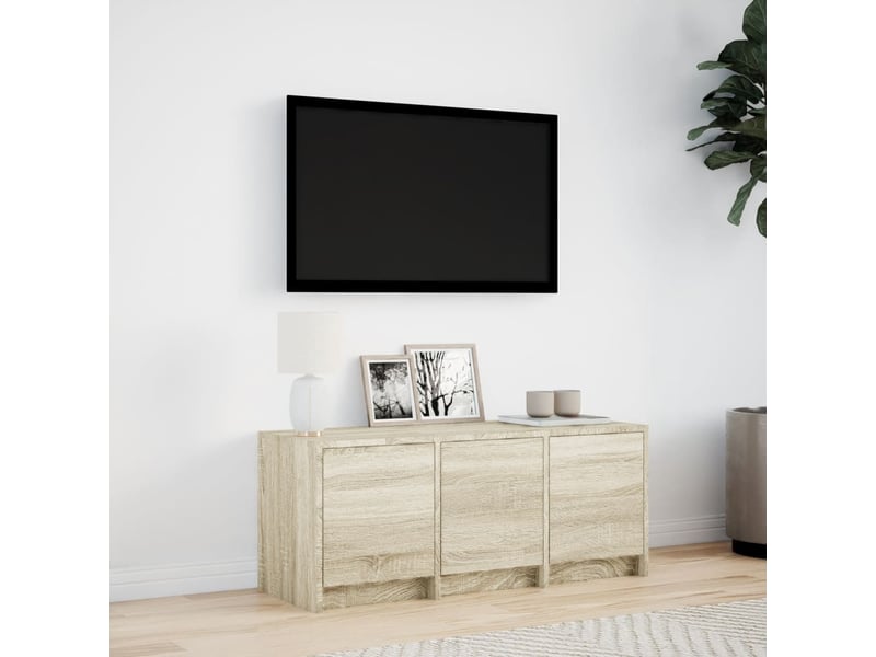  Meuble tv - banc tv - meuble de rangement avec led chêne sonoma 97x34x40 cm bois d'ingénierie  - Conforama C