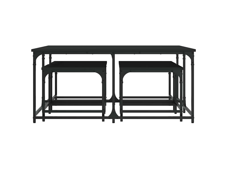  Tables basses gigognes 5 pcs - table de salon - table à thé noir bois d'ingénierie  - Conforama D
