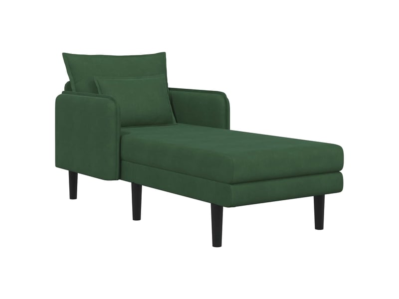  Vidaxl grande méridienne vert foncé tissu en velours côtelé  - Conforama D