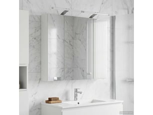 Armoire miroir salle de bain, meuble de rangement blanc 80x14.5x70 cm shl6657