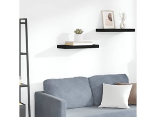 Étagère flottante, étagère murale noir 50x23,5x3,8 cm mdf cf42317