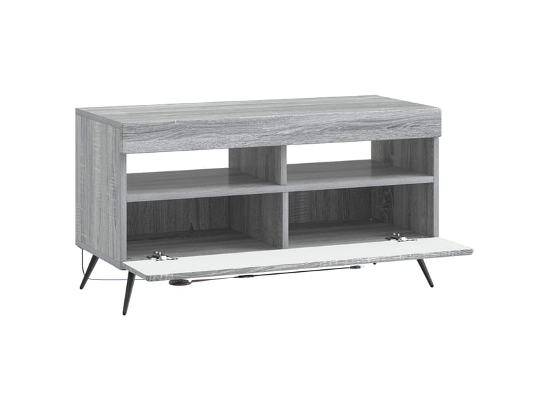 Meuble tv - banc tv - meuble de rangement led sonoma gris bois d'ingénierie  - Conforama E