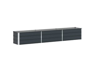 Jardinière - bac à fleurs anthracite 290 x 50 x 45 cm acier galvanisé