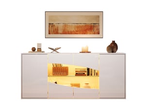 Buffet 4 porte(s)  0 tiroir(s) MODFU  - 160 cm coloris blanc 